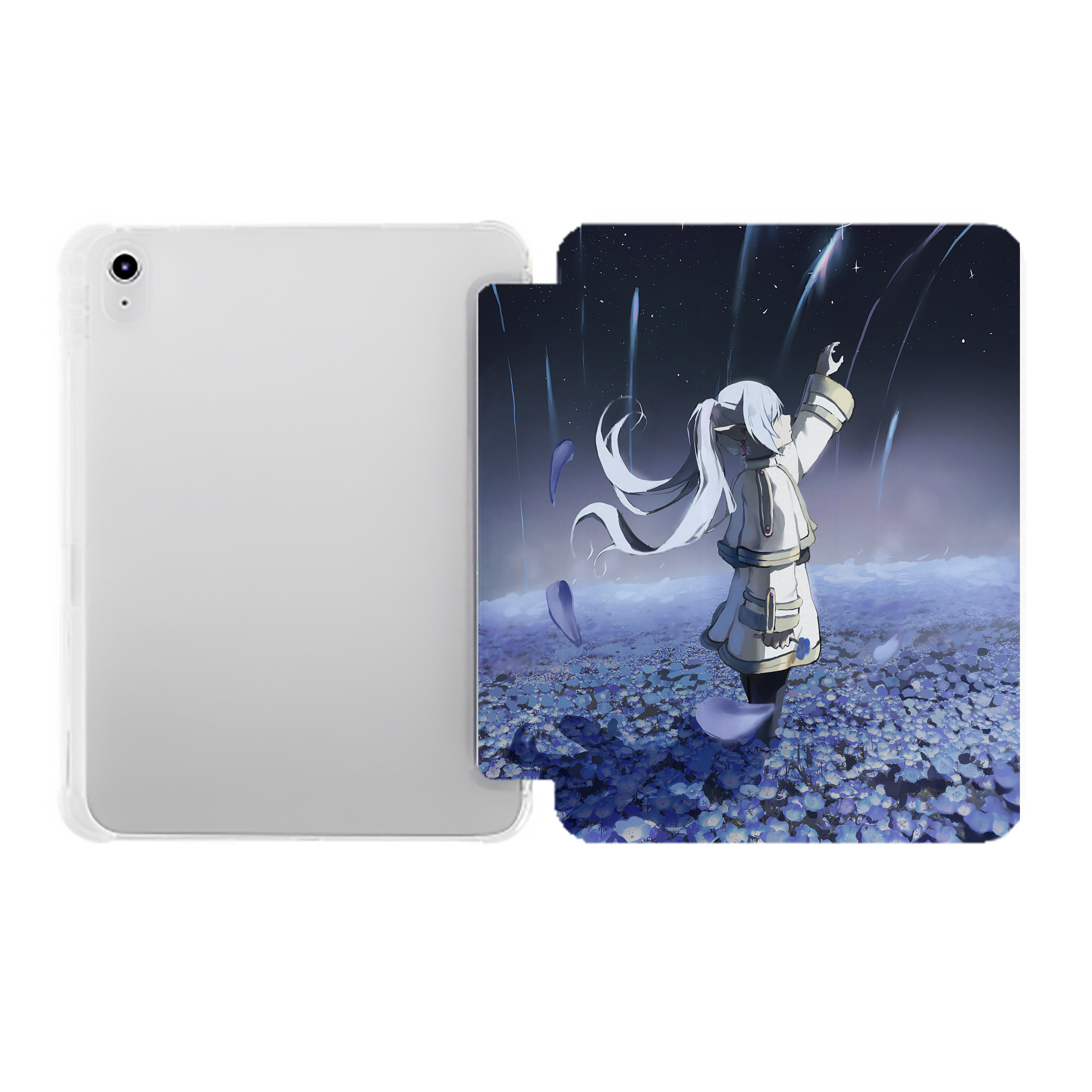 （画像用） 葬送のフリーレン Frieren IPad ケース ペン収納付き 三つ折りスタンド PUレザー×シリコン 対応機種9.5/10.5/10.9インチ